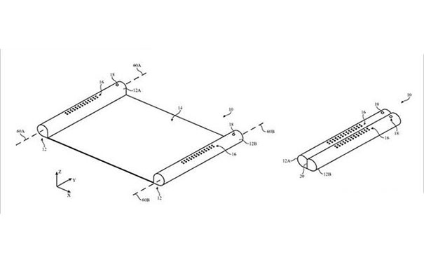 苹果新专利“带有可伸缩屏幕的电子设备”